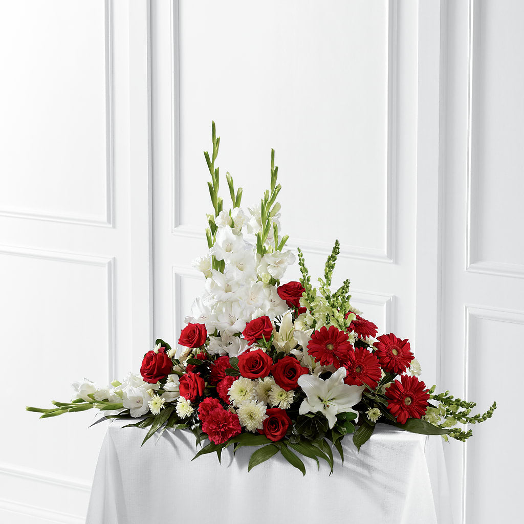 Crimson & White Arrangement – Flowersdirect.net, Tontitown AR