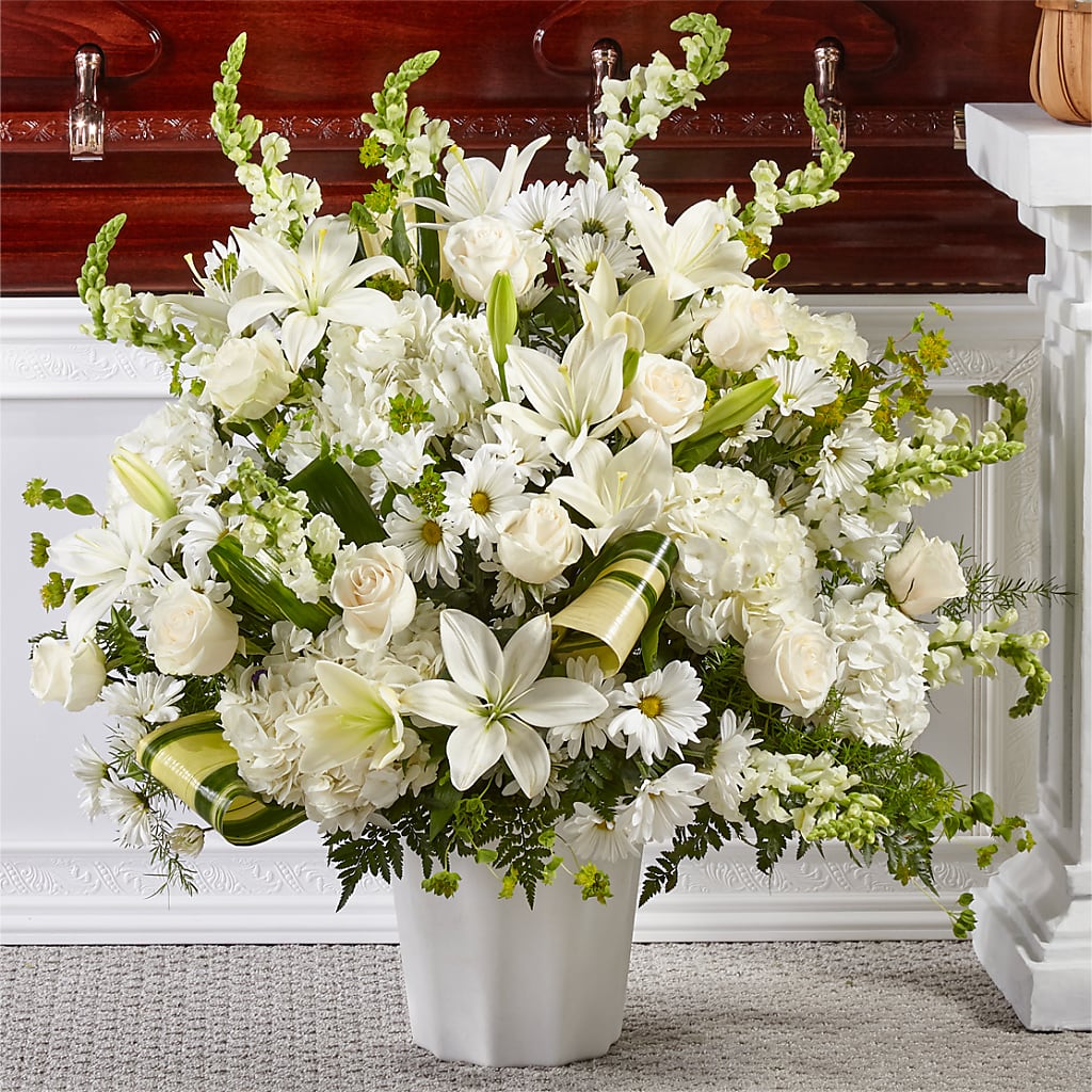 Thoughts of Tranquility Floor Basket – Flowersdirect.net, Tontitown AR