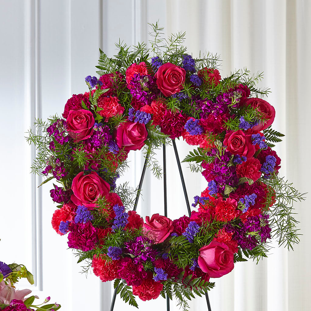 Calming Colors Wreath – Flowersdirect.net, Tontitown AR