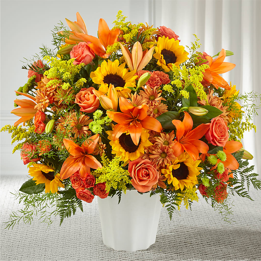 Harvest Thoughts Floor Basket – Flowersdirect.net, Tontitown AR