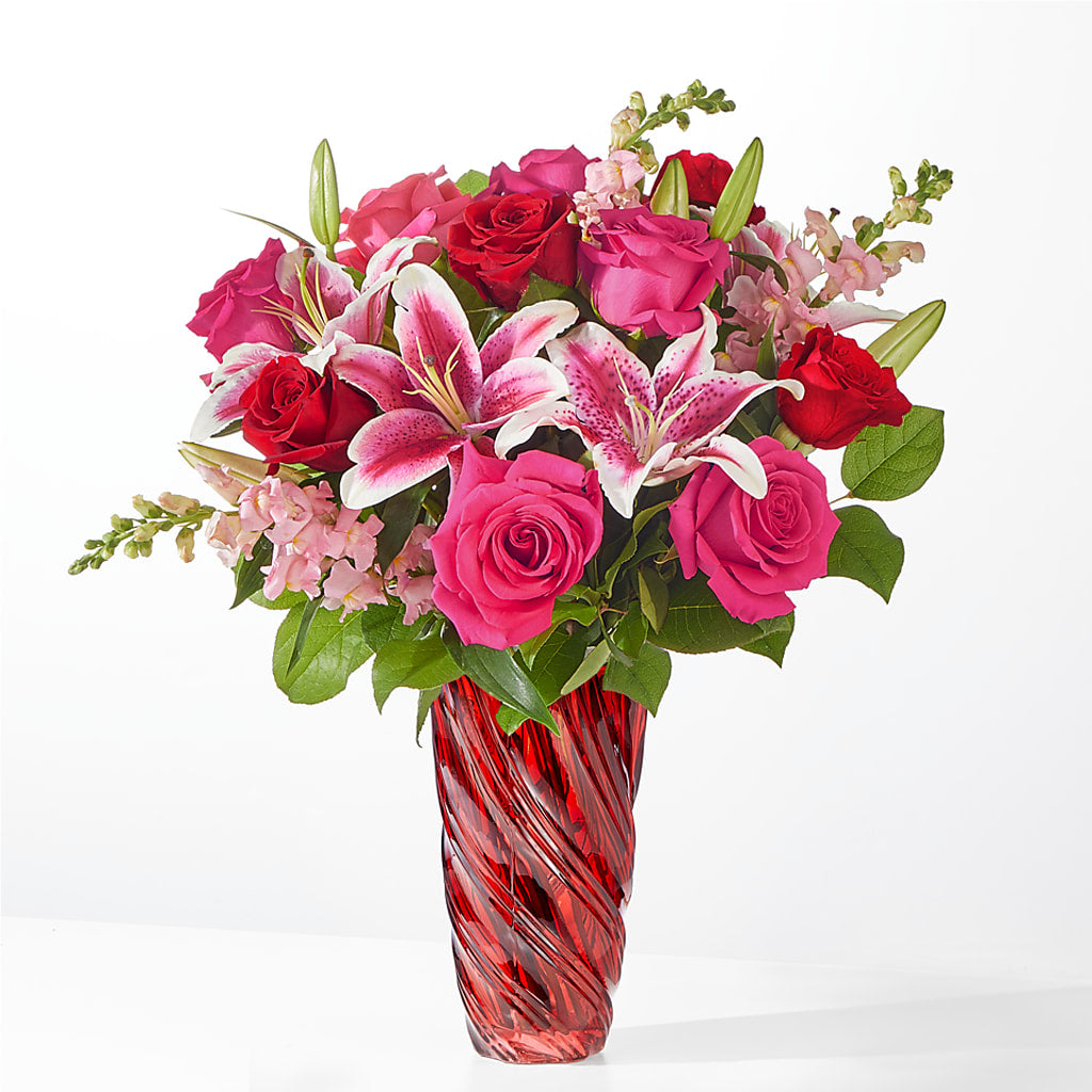Always You Bouquet with Luxe Swirl Vase – Flowersdirect.net, Tontitown AR