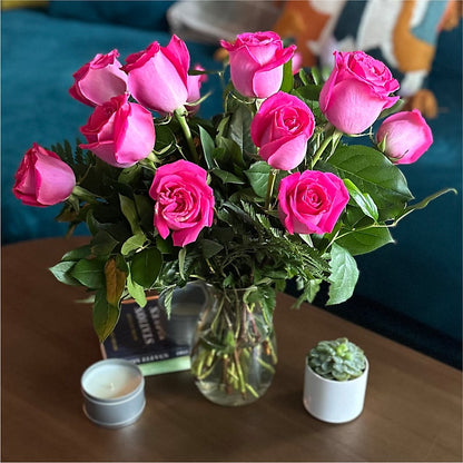 Long Stem Pink Rose Bouquet –  Flowersdirect.net, Tontitown AR