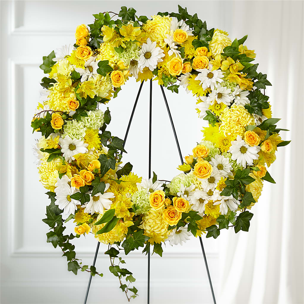 Golden Remembrance Wreath –  Flowersdirect.net, Tontitown AR
