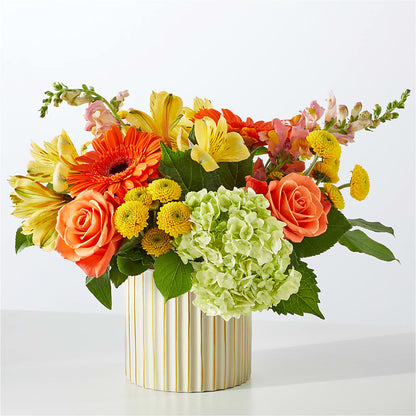 Autumn Sunshine Bouquet with Ivory Vase –  Flowersdirect.net, Tontitown AR