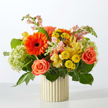 Autumn Sunshine Bouquet with Ivory Vase –  Flowersdirect.net, Tontitown AR