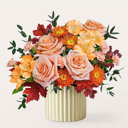 Spiced Latte Bouquet with Ivory Vase –  Flowersdirect.net, Tontitown AR