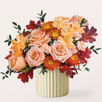Spiced Latte Bouquet with Ivory Vase –  Flowersdirect.net, Tontitown AR