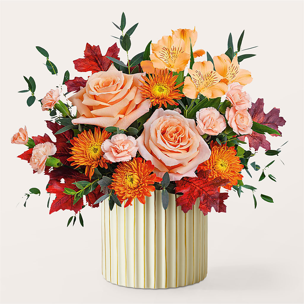 Spiced Latte Bouquet with Ivory Vase –  Flowersdirect.net, Tontitown AR